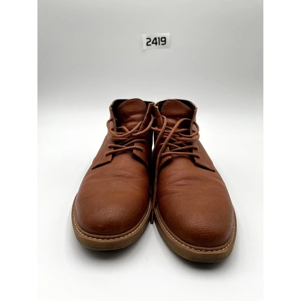 Kenneth Cole Unlisted Peyton Men's Boots 7.5‎ Brown Leather Lace Up Chukka Boots